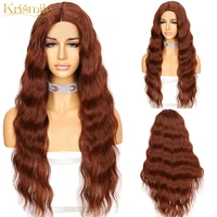 krismile t part lace front 340 ginger water wave middle part synthetic wigs for women high temperature party cosplay daily