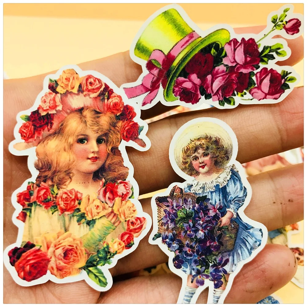 26 шт./компл. винтажные стикеры в виде Феи цветов для девочек рукоделие