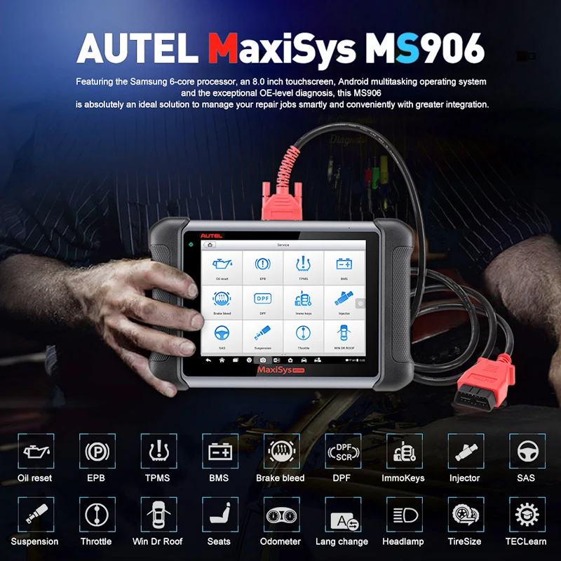 Autel MaxiSys MS906 добавить TPMS антенный модуль бесплатное онлайн обновление полная система программатор ЭБУ лучше, чем MS906 и MS906BT