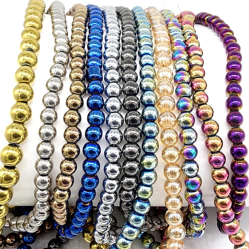 Круглые стеклянные бусины для изготовления ювелирных изделий 4 мм 6 8 10 мм|Бусины| |