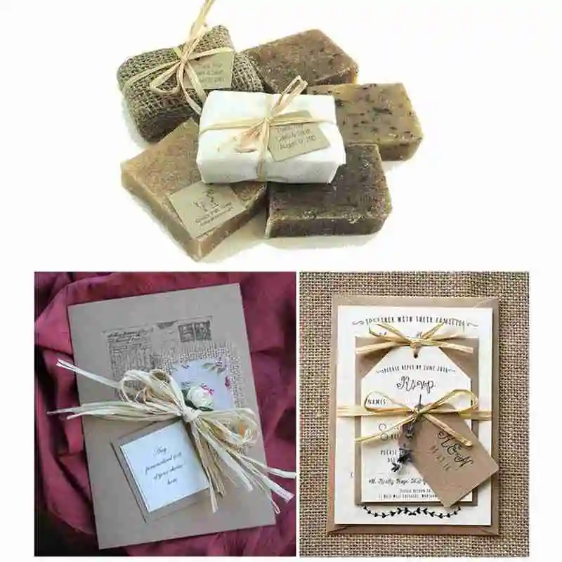 

Creative DIY Crafts Light Brown Natural Raffia Rope Wedding Party Decoration Packaging Straw Rope