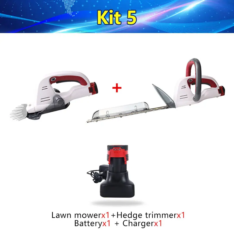 kit 5 NEWONE 12 В Беспроводная электрическая портативная трава для домашнего сада газонокосилка ножницы для травы триммер для живой изгороди Обрезка Ножницы - Цвет: kit 5