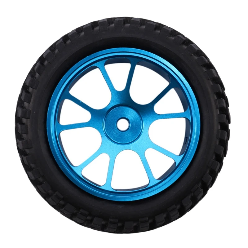 

75MM Alloy Blue Wheel Tire Pull Tire with 4Pcs 1/10 on Road Drift Car Tourning Car Metal Wheel Rim Hub