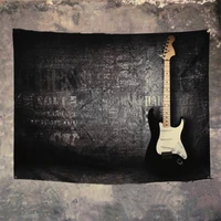 guitar rock art poster musical instrument banners wall hanging canvas painting tapestry flag vintage black background wall decor