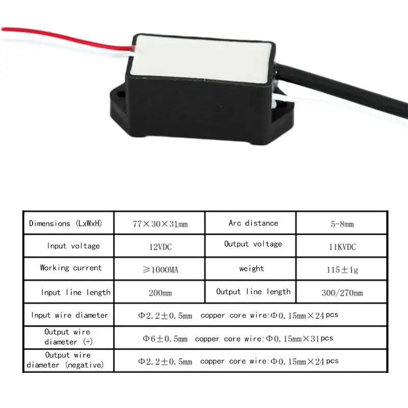 DC 12V высоковольтный импульсный генератор 3kV 11kV Супер электрические дуговые