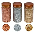 Фольгированные 3D наклейки для дизайна ногтей, золотистыеСеребристыерозовое золото, 3 цвета