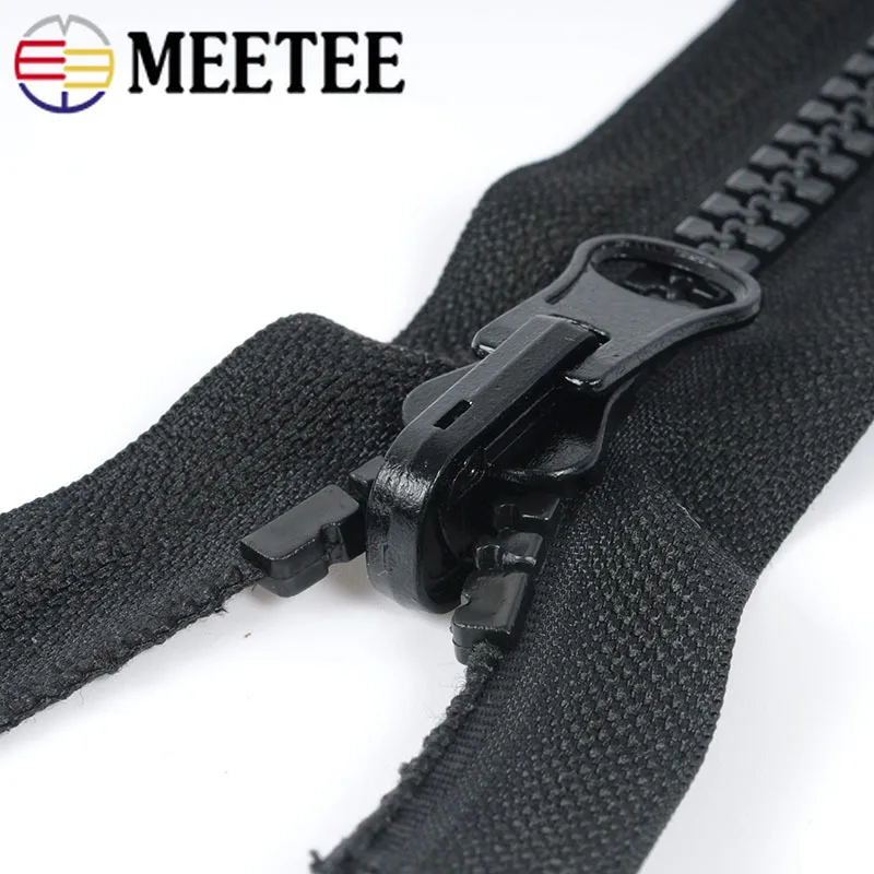 Meetee 5#8# Смола Открытый Конец Молния Зубы Вращающийся Двухсторонний Слайдер для пальто пуховик открытый палатка ремесла Швейные аксессуары