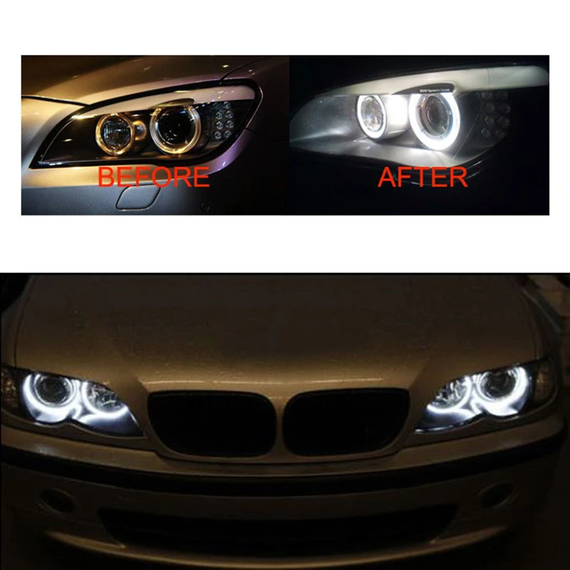 2 шт. ошибок светодиодный Ангельские глазки белого и синего цвета габаритные огни