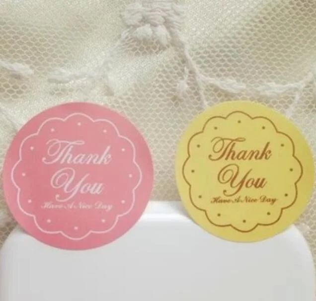 

240pcs/lot Sweet Lace Thank you series adhesive seal sticker for baking package Cookie packaging DIY Multifunction label