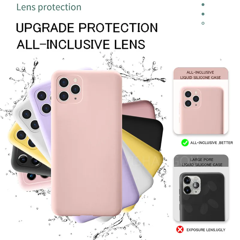 For iPhone 13 Liquid Silicone Matte Soft Cover For iPhone 12 11 Pro XS Max XR 8 7 6 Plus Flexible Shockproof Case Midnight Green