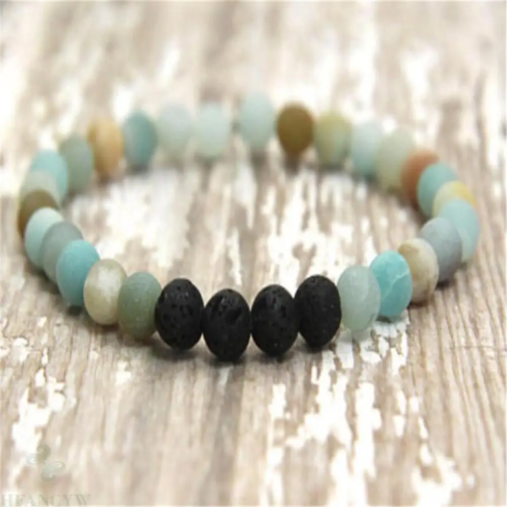 6 мм матовый Амазонит браслет из вулканического камня 7 5 дюйма буддизм Исцеляющие