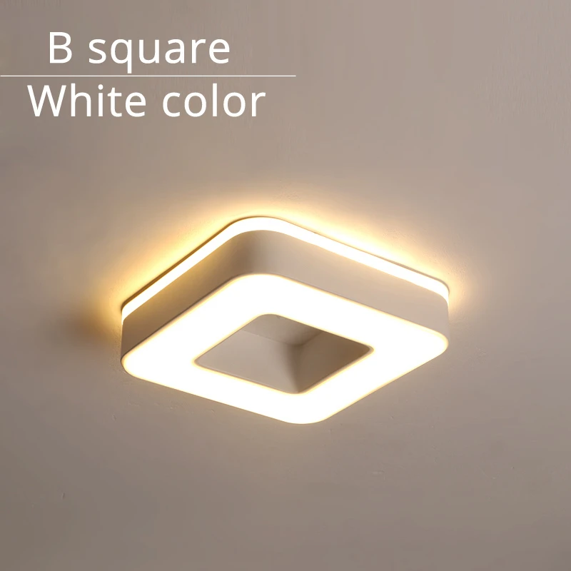 B square white Дизайн, светодиодный потолочный светильник, коридор, художественная галерея, украшение, передняя Балконная лампа, крыльцо, белый, черный, Lamparas De Techo Plafondlamp - Цвет корпуса: B square white