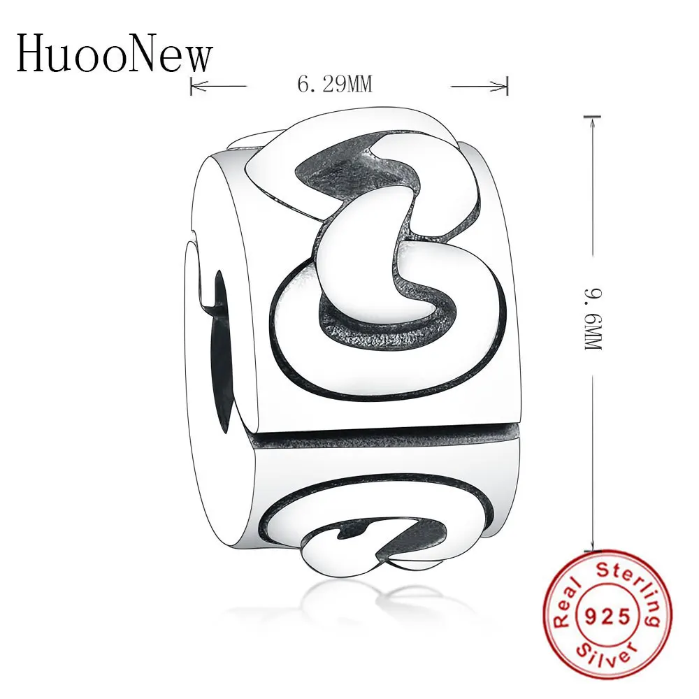 Fit Original Pandora Charm Bracelet 925 Sterling Silver Circle Row Of Interlinked Bead Clip Stopper For Making Berloque 2019 DIY | Украшения