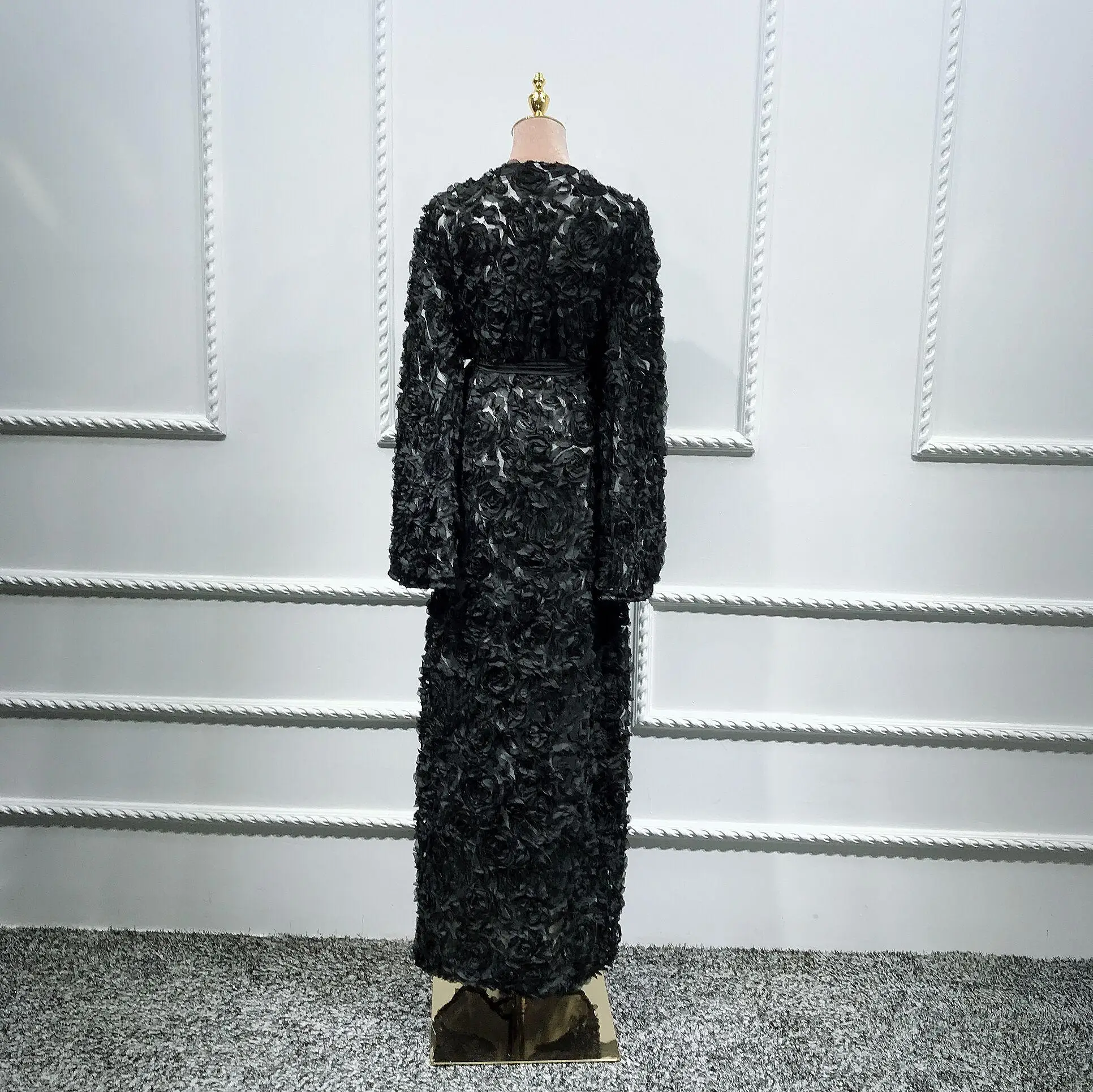 Кружевной Цветок abaya Дубай открытый халат-кимоно кардиган мусульманские женщины