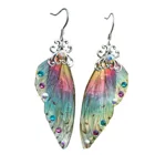 Женские серьги в виде разноцветных бабочек