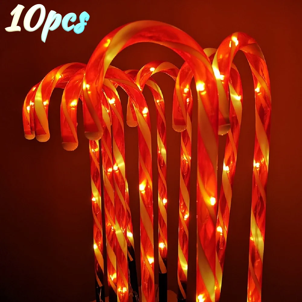 

Светодиодные рождественские светильники-тростники, 10 шт., 53 см, сказочное ландшафтное освещение, уличная лампа для сада, двора, лужайки, дома...