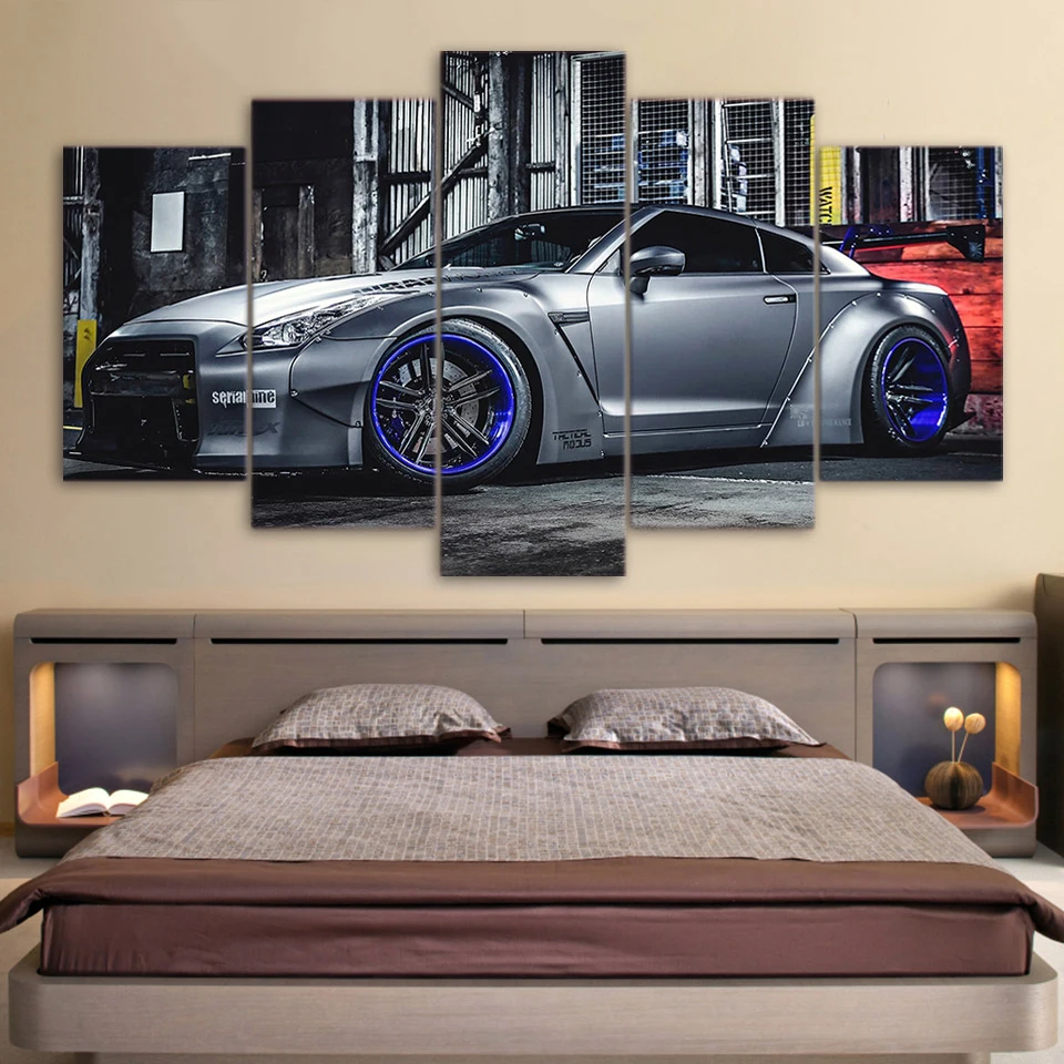 

HKDV 5 Panels Car Racing Poster Modular HD Canvas Painting Printed Classical Wall Art Picture Modern Home Decoration Living Room