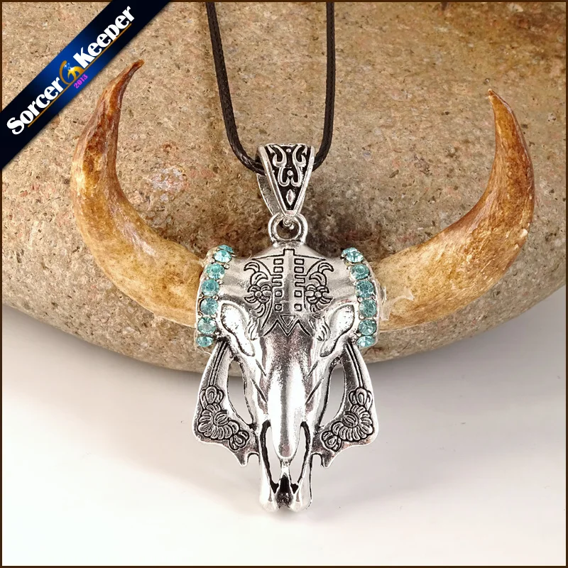 Мужская Орда, амулет, ожерелье, тибетский амулет, клыки, настоящая кость, натуральный зуб, винтажное серебро, волк, зуб, шарм, скот, голова, кулон