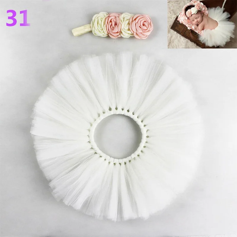 Newborn Photography Props Baby Girl Tutu Dress &amp Headband Photo Shooting Rainbow Costume New Born Fotografia Accessories | Детская