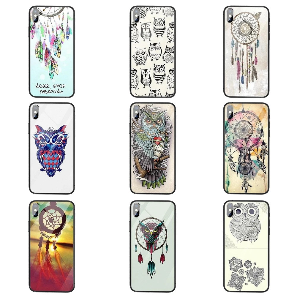 Роскошный черный чехол Etui с изображением Ловца снов совы очень дешевый для Samsung