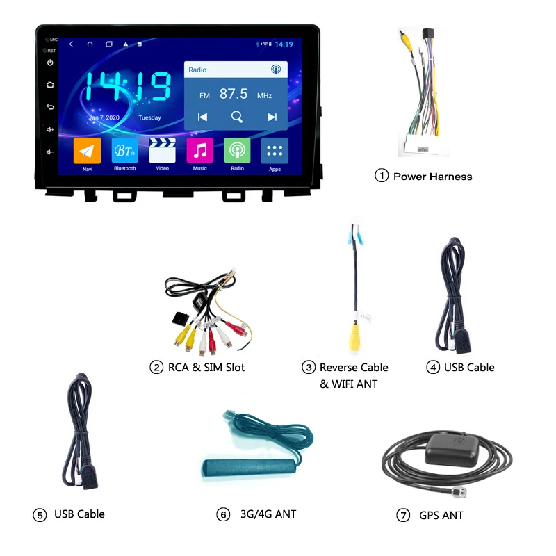 

DSP 4G+64G Android 10 Car Radio Player IPS Screen For KIA Picanto RIO 2016-2018 GPS Navigation Audio Stereo System