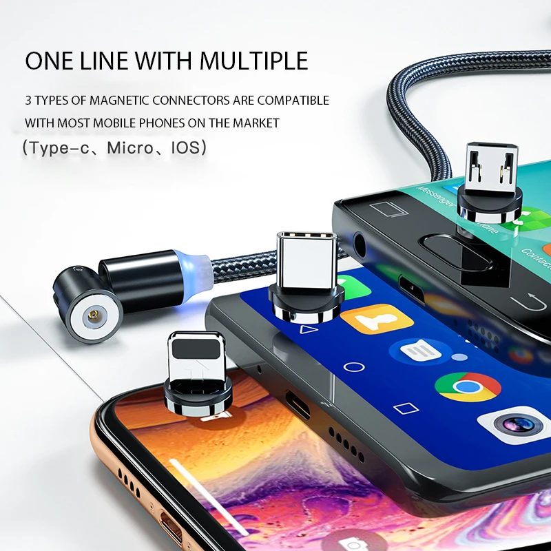 

New Magnetic USB Type-C cables for samsung oneplus meizu oppo smart phone MicroUSB Android charging cable