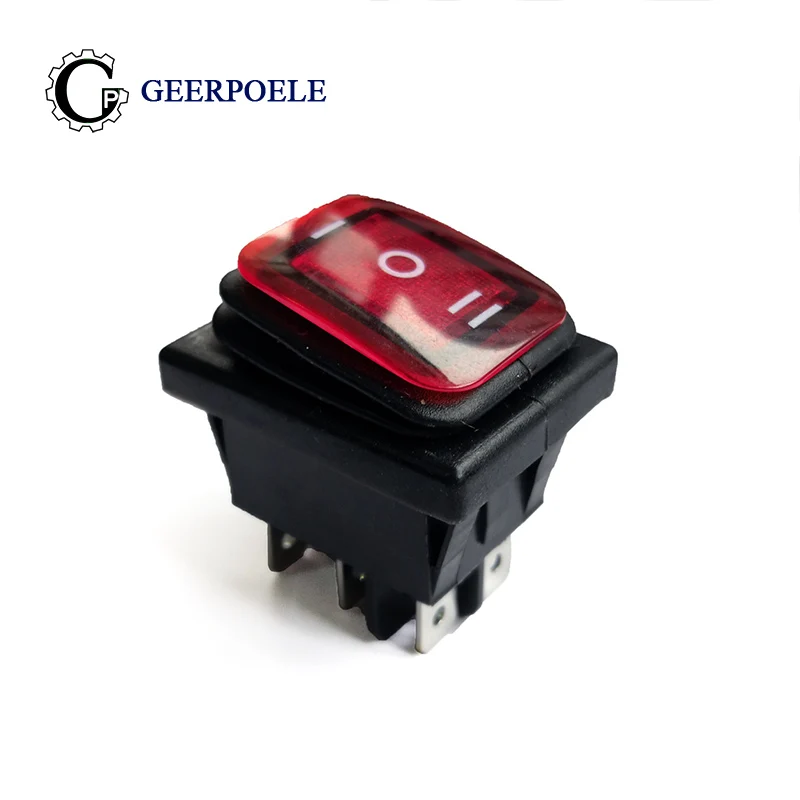 5 шт./лот KCD4 39*29 мм красный светодиод Водонепроницаемый 6-контактный SPDT кулисный переключатель для лодки вкл. Выкл. Защелкивающийся переключатель положения 16 А 250 в свет