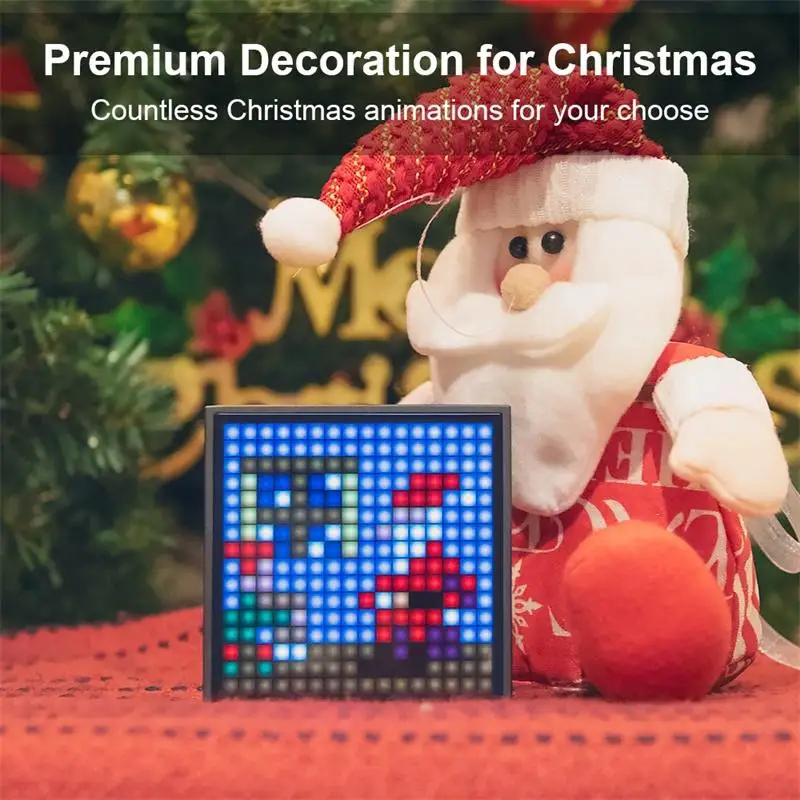 

2022 New Bluetooth Portable Speaker With Clock Alarm Programmable LED Display Screen New Year's Gift Decorations