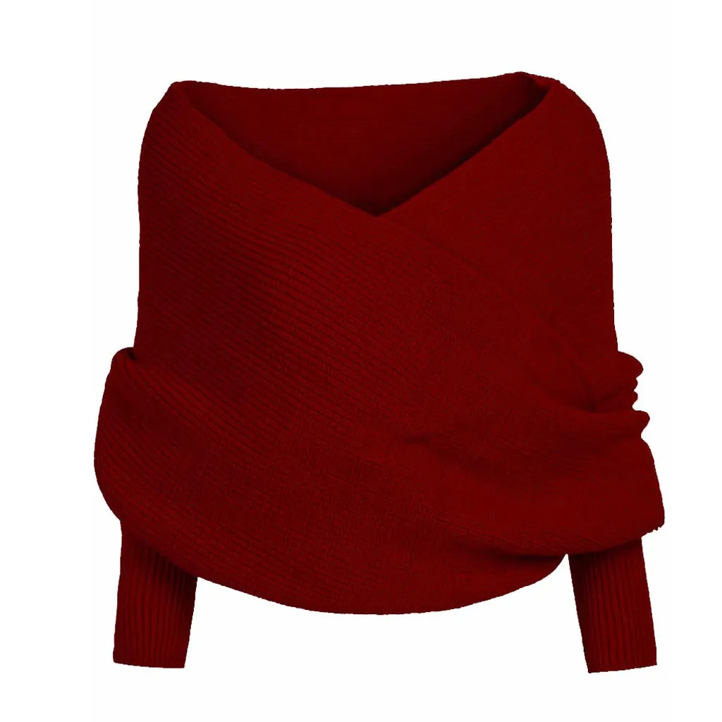 hats 2020 Spring Winter New Women Solid Scarf Sleeve Crochet Knit Soft Shawl Thicken Scarves Shawls winter scarf new#N27 | Аксессуары