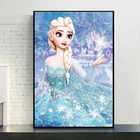 Картина на холсте Disney с изображением Анны и Эльзы, плакаты и принты с героями мультфильмов, настенные картины для гостиной, девушек, декор для комнаты