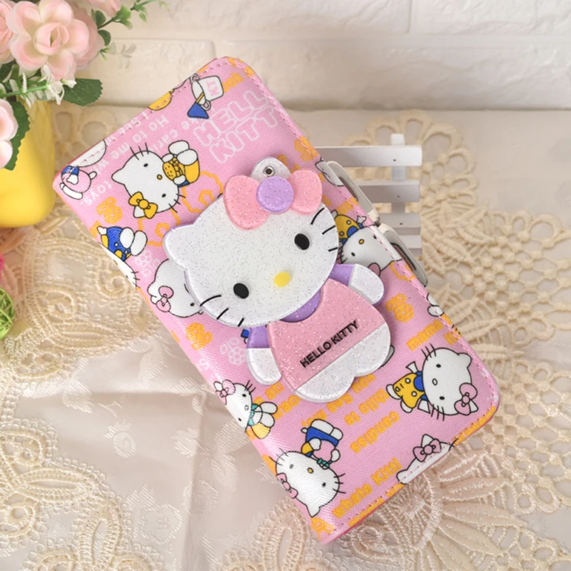 Модный женский длинный кошелек HELLO KITTY с героями мультфильмов милый детский
