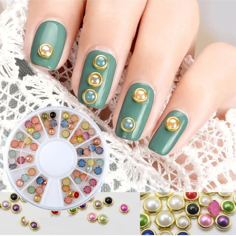 

3D Coclroful Mixed Irregular Shapes Shiny Crystal Nail Art Rhinestones Pearl Glass Flatback DIY Nail Jewelry Sticker Decorations
