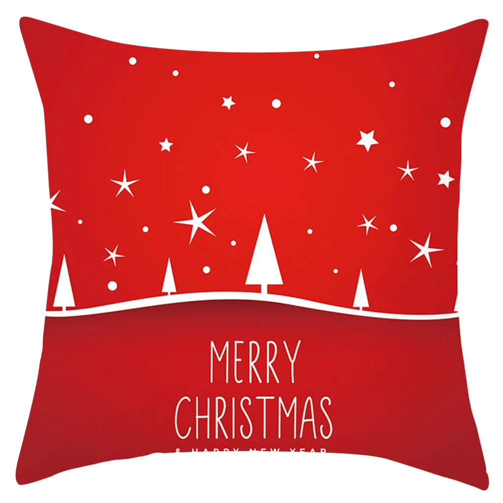 Наволочки с надписью &quotMerry Christmas&quot Хлопковый чехол Санта-Клаусом лосем Ранняя