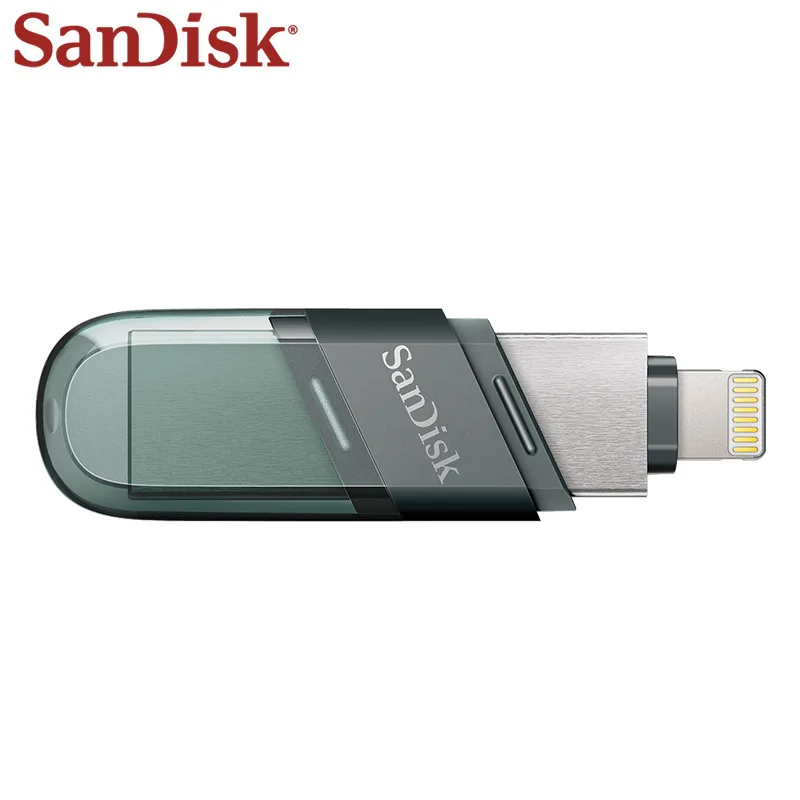 

Оригинальный флэш-накопитель SanDisk USB iXpand Flip 64 ГБ, 128 ГБ, 256 ГБ, USB 3,1 Gen 1, флэш-диск с разъемом Lightning Type A