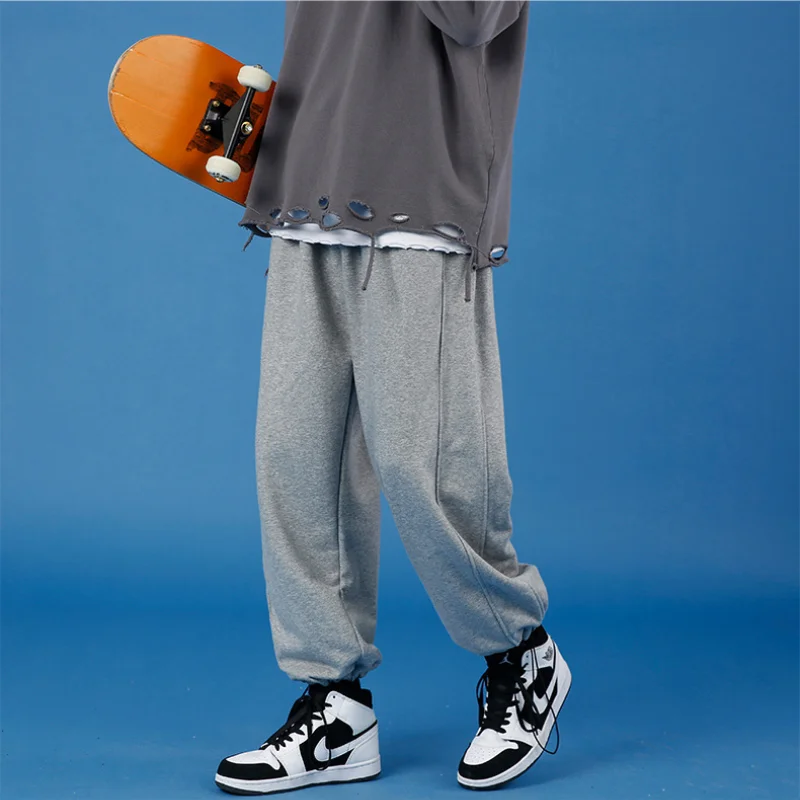 

Брюки мужские для отдыха, свободные брендовые черные спортивные уличные штаны для баскетбола, большие размеры, Осень-зима