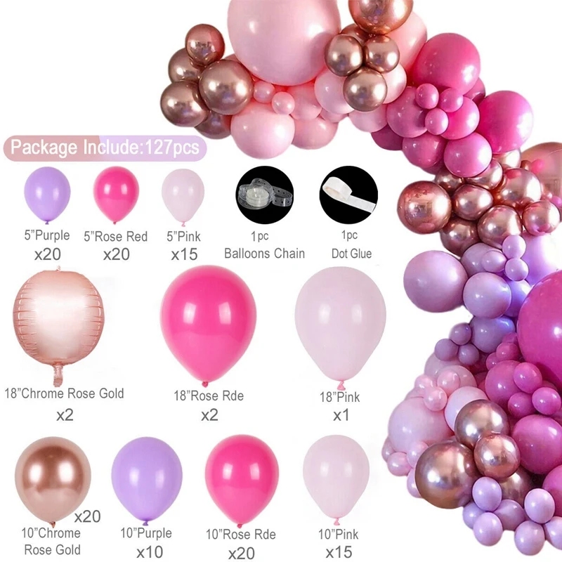 

Rose Gold Balloon Garland Arch Kit Kids Birthday Wedding Baby Shower Party Decor