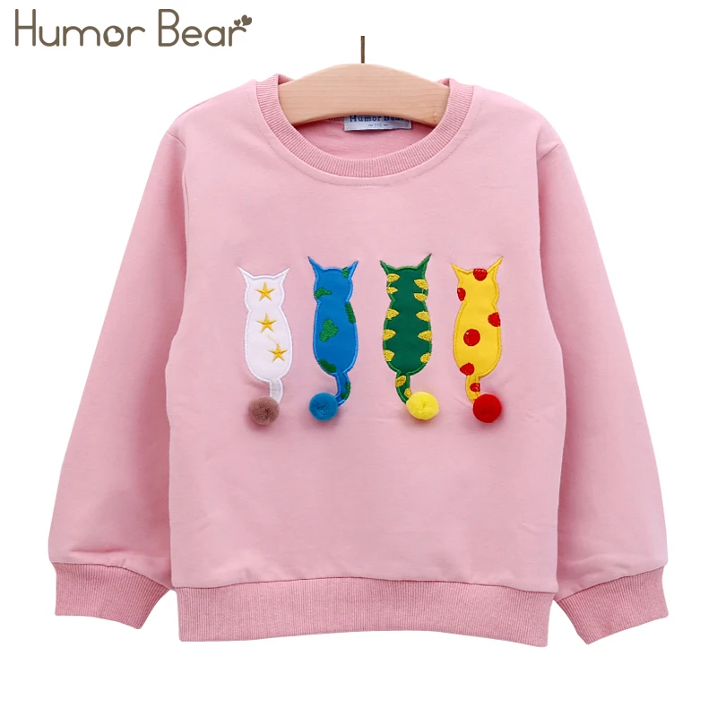 Розовый Humor Bear/Детский свитер Осенняя футболка с длинными рукавами детская одежда для мальчиков и девочек Брендовое Детское пальто с рисунком верхняя одежда От 2 до 6 лет - Цвет: Розовый