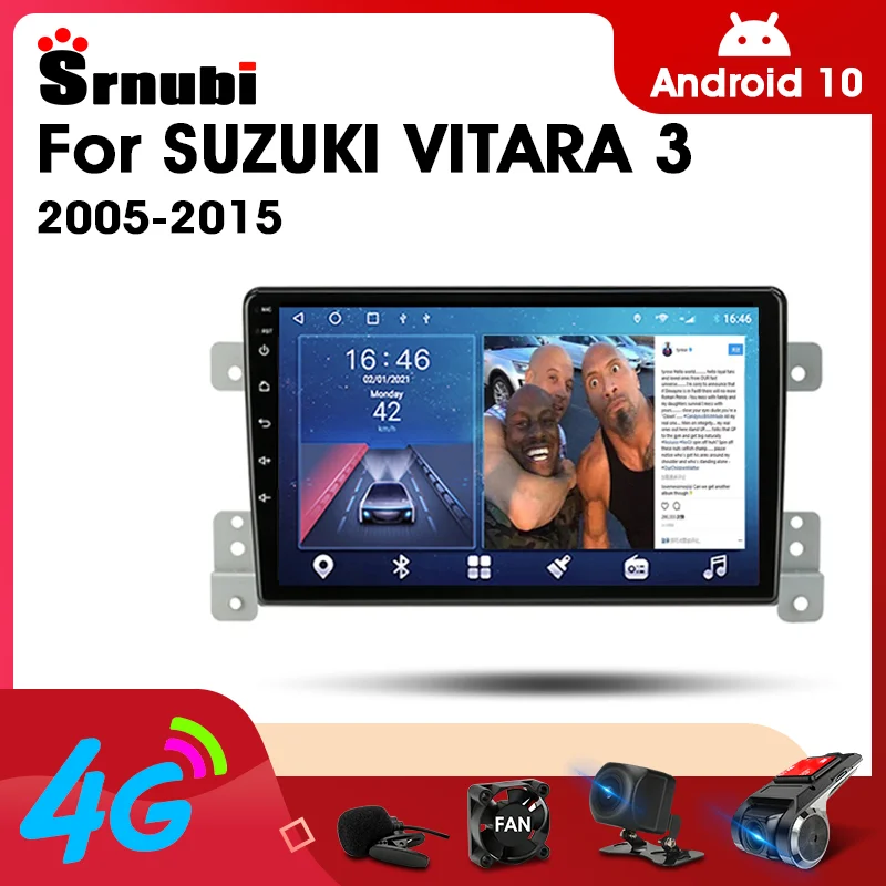 2 Din Android 10.0 Car Player Stereo audio Radio for Suzuki Grand Vitara 2005-2015 Multimedia Video Touch Screen 4G Wifi Speaker