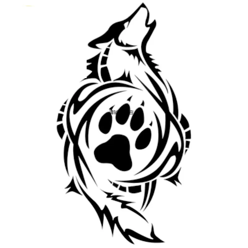 Автомобильная наклейка этническая Волчья лапа печать классическая форма