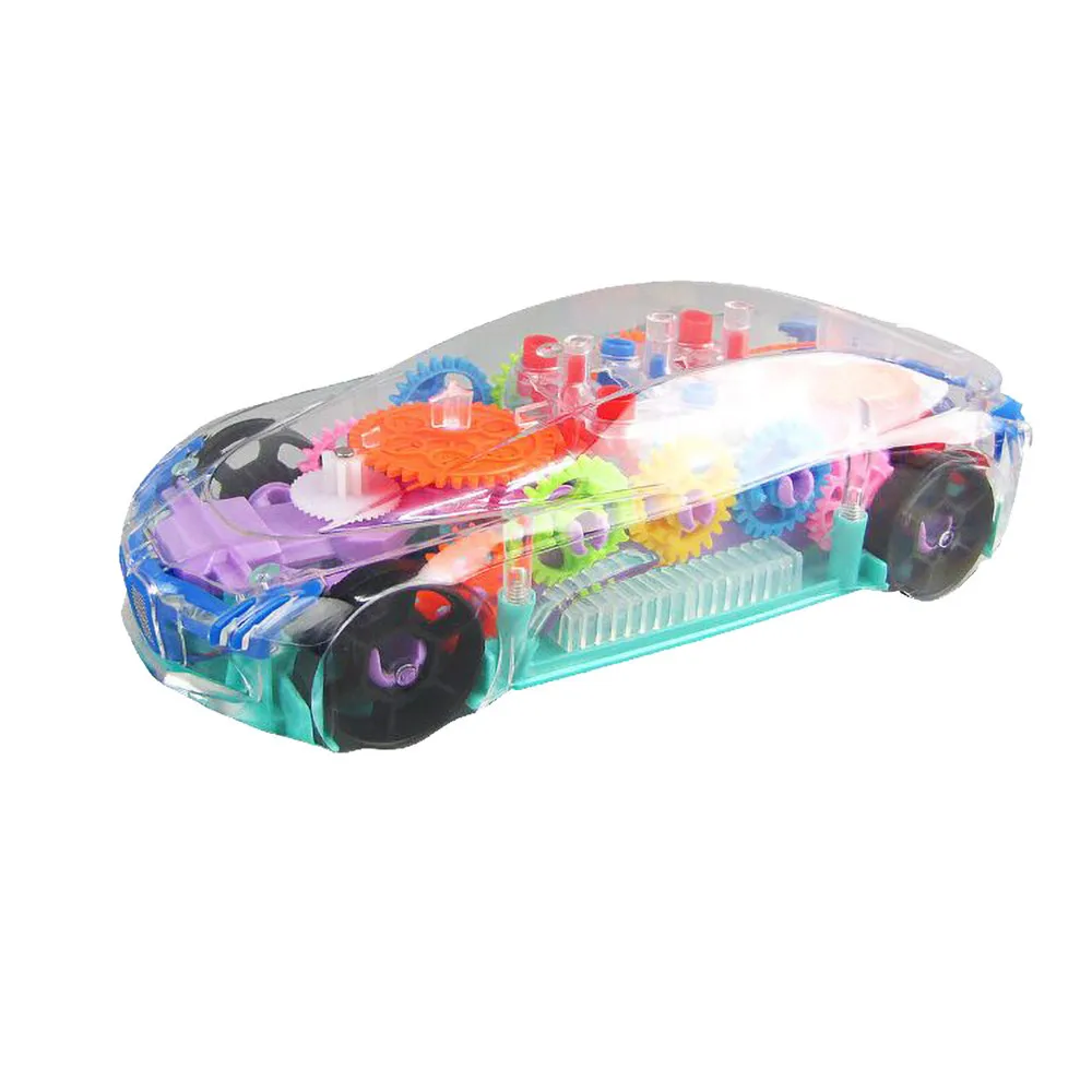 Прозрачная шестерня автомобильный светильник музыка игрушки трансформация