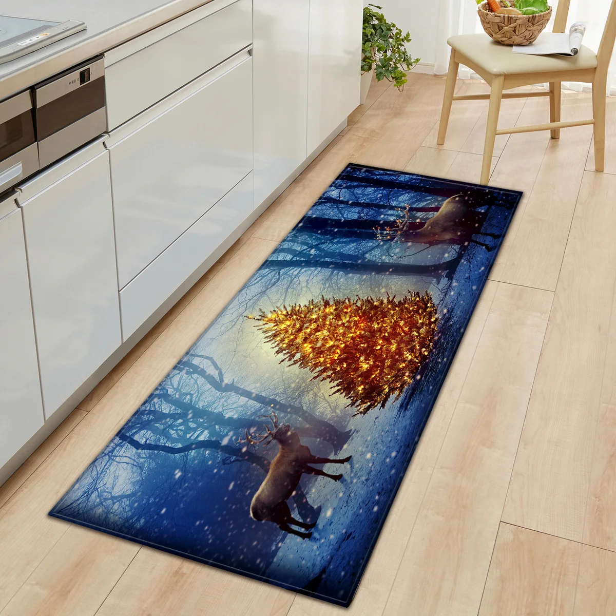 

Christmas Modern Kitchen Mat Home Door mat Hallway Bedroom Living Room Decoration Floor Carpet Balcony Bathroom Anti-Slip Rug