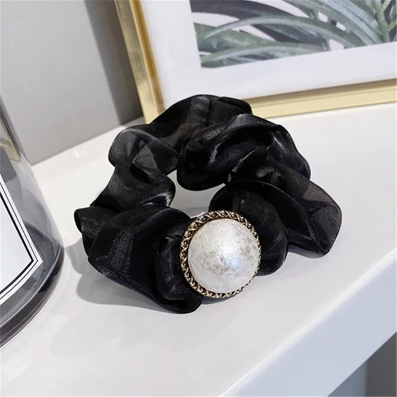 Резинка для волос из легкого сплава с жемчужинами в японском и южнокорейском