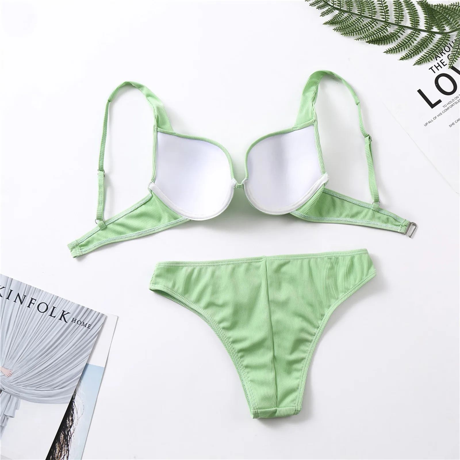

Women Summer Padded Bra Bikini Set Swimsuit Ladies Solid Bandage Push-up Brazilian Swimwear Bathing Suits Biquini Women Swimwear