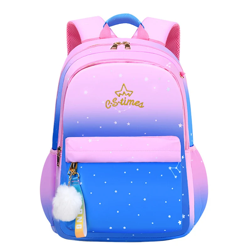 

Модная розовая школьная сумка для девочек, милый вместительный Корейский детский рюкзак принцессы, легкая ортопедическая сумка для книг