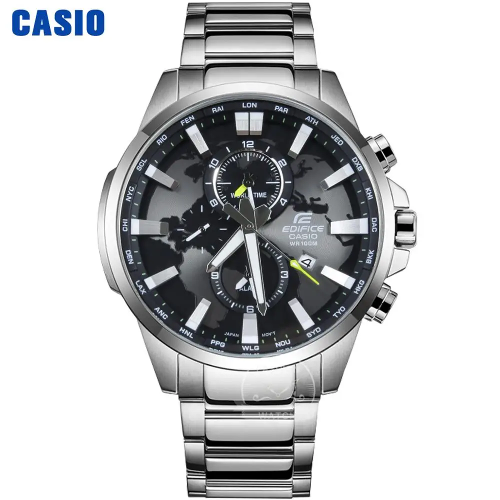 EFR303D1A Мужские часы Casio Edifice Взрыв лучший бренд класса люкс новые кварцевые часы 100м Водонепроницаемые мужские часы Спортивные военные наручные часы Dual Dial World Time Светящиеся часы relogio masculino reloj hombre - Цвет: EFR303D1A