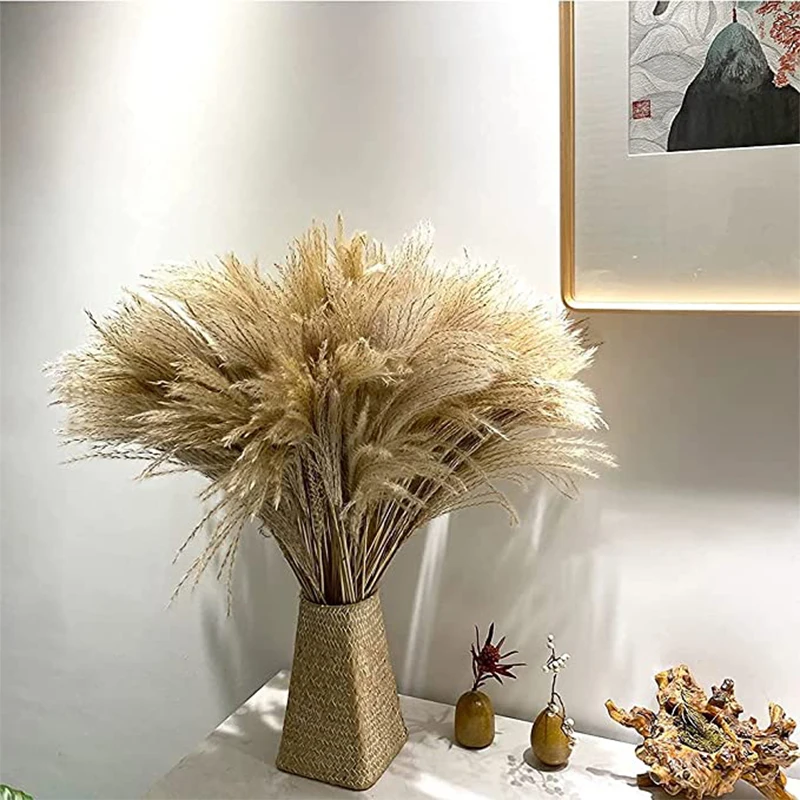 

60 Pcs Natural Pampas Grass Bouquet Hay for Wedding Bouquet Bohemian Home Decoration Country Room Decora Birthday Party Gift
