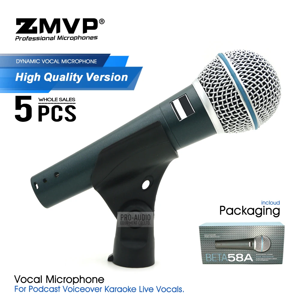 

Высококачественный проводной микрофон BETA58, 5 шт./лот, профессиональный кардиоидный микрофон BETA58A, ручной микрофон для караоке, живого вокала...