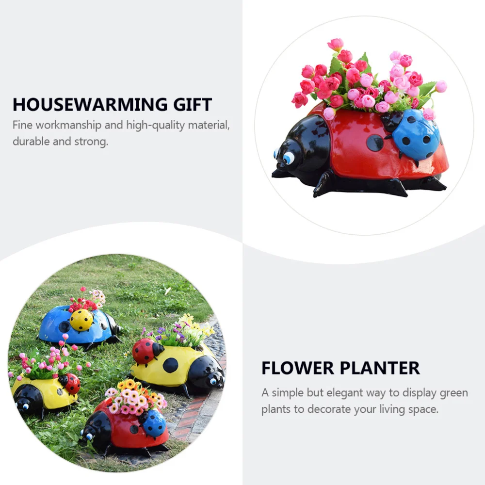 

1Pc Ladybug Flower Planter Resin Succulent Planter Ladybug Flowerpot Holder