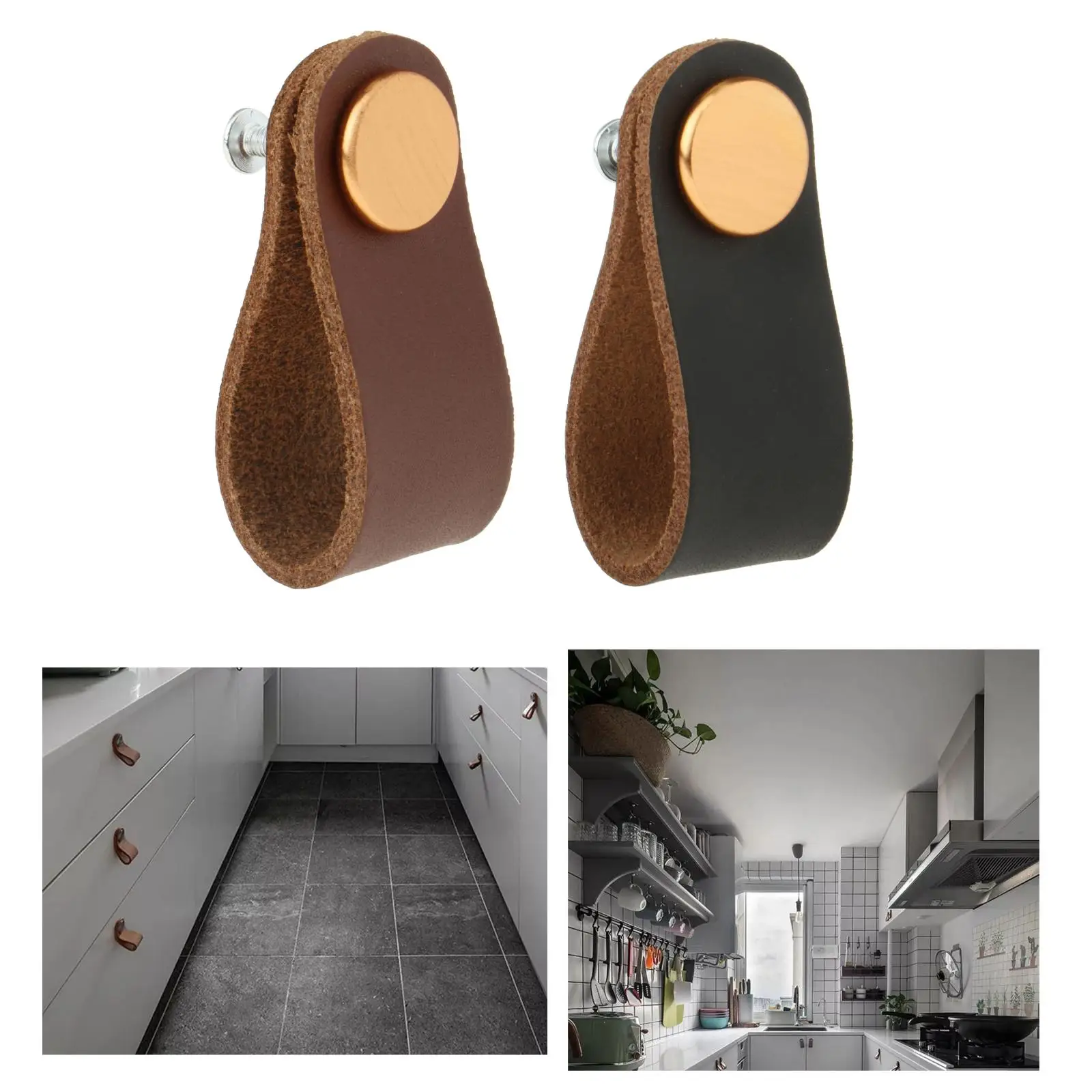 

Surface Leather Home Furniture Handle Modern Style Leather Handle Door Pull