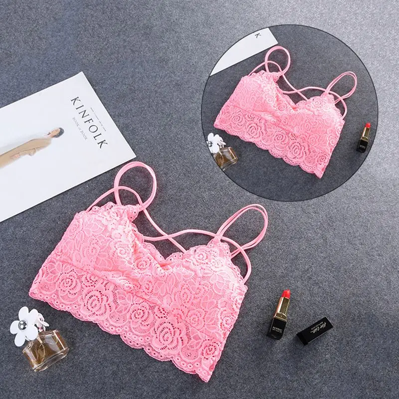 

Women's Lace Bra Mesh Bralette Lingerie Seamless Unpadded Floral Bras Female Brassiere